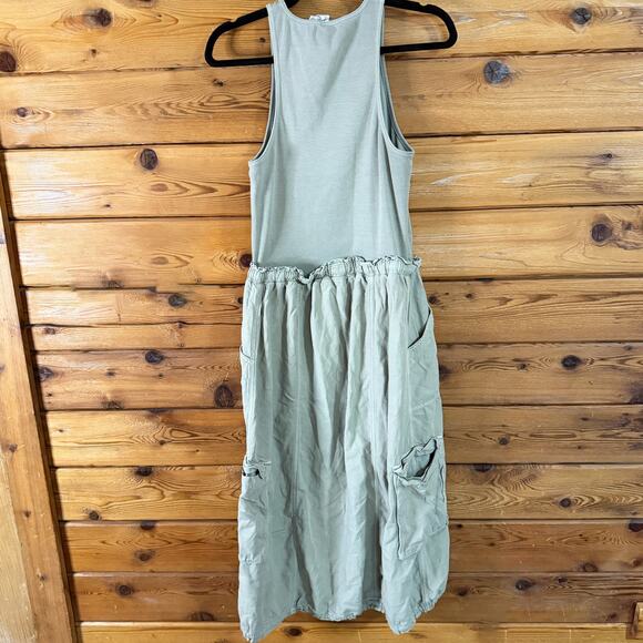 Anthropologie Daily Practice Twofer Midi Dress in sage green Large - Picture 2 of 8